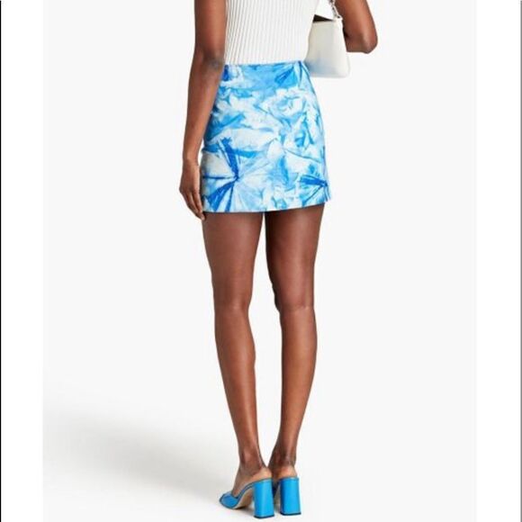 Retrofete Willa Blue Tie Dye Leather Skirt Small - Picture 7 of 14